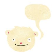 cartoon polar bear head with speech bubble
