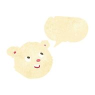 cartoon polar bear face with speech bubble N3