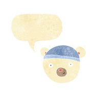cartoon polar bear face with speech bubble N4