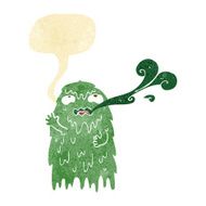 gross cartoon ghost with speech bubble N4