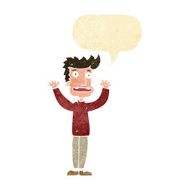 cartoon stressed man with speech bubble N5