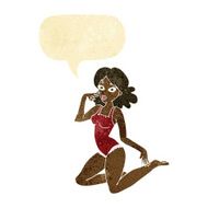 cartoon woman in lingerie with speech bubble N6