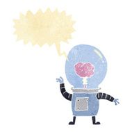 cartoon robot cyborg with speech bubble N2
