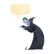 cartoon spooky vampire with speech bubble N2