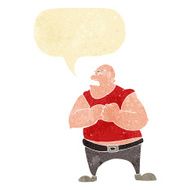 cartoon violent man with speech bubble N2