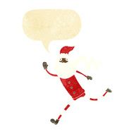 cartoon running santa with speech bubble N2