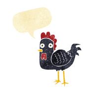 cartoon chicken with speech bubble