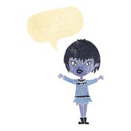 cartoon vampire girl with speech bubble N8