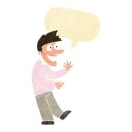 cartoon excited man with speech bubble N3