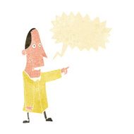 cartoon ugly man pointing with speech bubble N2
