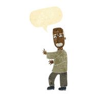 cartoon angry old man with speech bubble N5