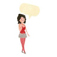 cartoon attractive office woman with speech bubble N2