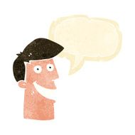cartoon grinning man with speech bubble N5