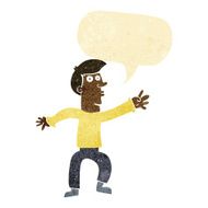 cartoon reaching man with speech bubble N2