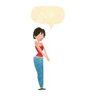 cartoon content woman with speech bubble N2