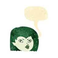 cartoon vampire face with speech bubble N4