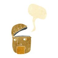 cartoon robot head with speech bubble N3