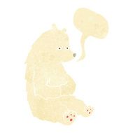 cute cartoon polar bear with speech bubble