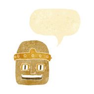 cartoon robot head with speech bubble N5