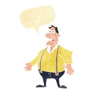 cartoon shocked man with speech bubble N6