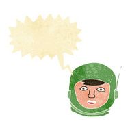 cartoon astronaut head with speech bubble