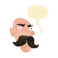 cartoon angry old man with speech bubble N6