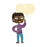 cartoon boy with question speech bubble N2