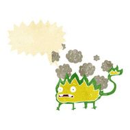 cartoon little fire demon with speech bubble N2