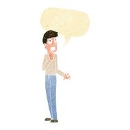 cartoon worried man with speech bubble N5