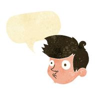 cartoon staring boy with speech bubble
