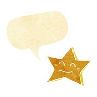 cartoon happy star character with speech bubble N4