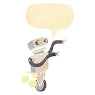 cartoon funny robot with speech bubble N4