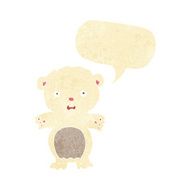 frightened polar bear cartoon with speech bubble