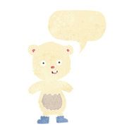 cartoon happy teddy bear in boots with speech bubble N2