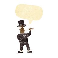 cartoon smoking gentleman with speech bubble