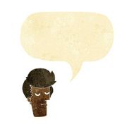cartoon bored man with speech bubble N3