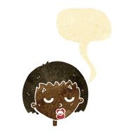 cartoon bored woman with speech bubble N3