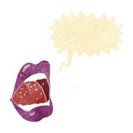 cartoon sneezing mouth with speech bubble
