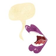 cartoon halloween mouth with speech bubble