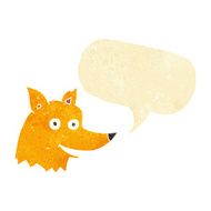 cartoon fox head with speech bubble N2