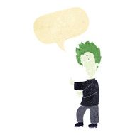 cartoon vampire with speech bubble N6