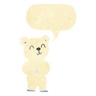 cartoon happy little polar bear with speech bubble N3