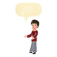 cartoon man explaining with speech bubble