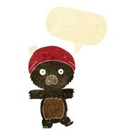 cartoon cute black bear with speech bubble N4