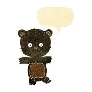 cartoon cute black bear with speech bubble N5