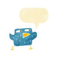 cartoon bird with speech bubble N11