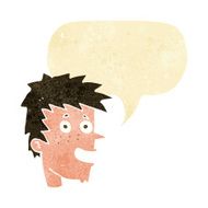 cartoon happy boy face with speech bubble N3