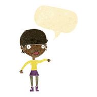 cartoon happy woman with speech bubble N12