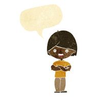cartoon man with crossed arms speech bubble
