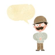 cartoon man in safari hat with speech bubble N2
